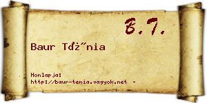 Baur Ténia névjegykártya